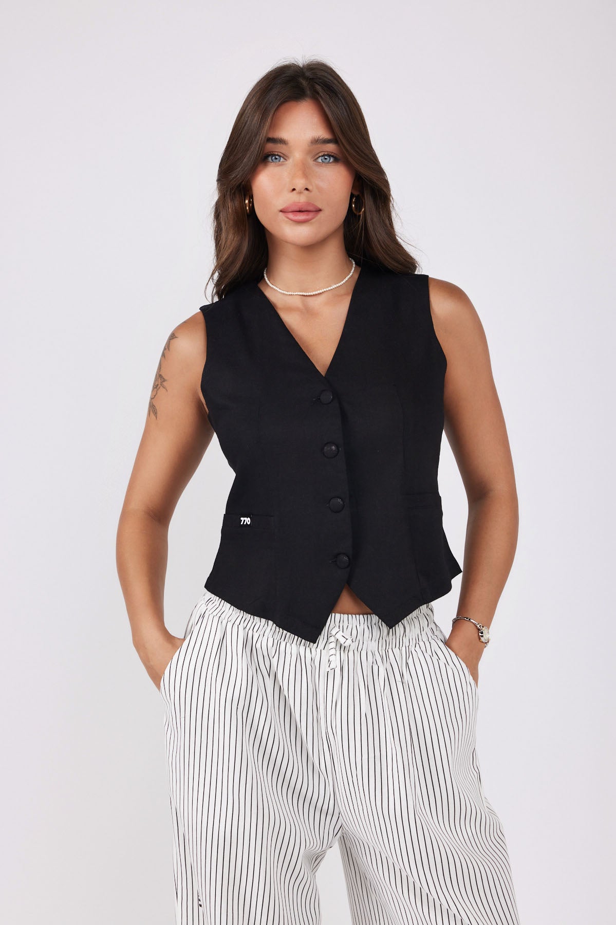 Tailored linen vest SEVEN