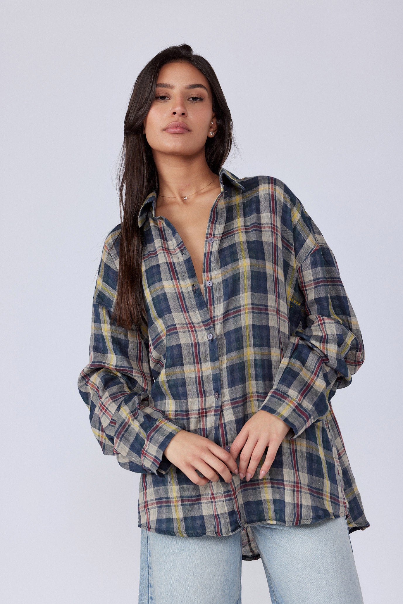 SEVEN checkered button-down shirt