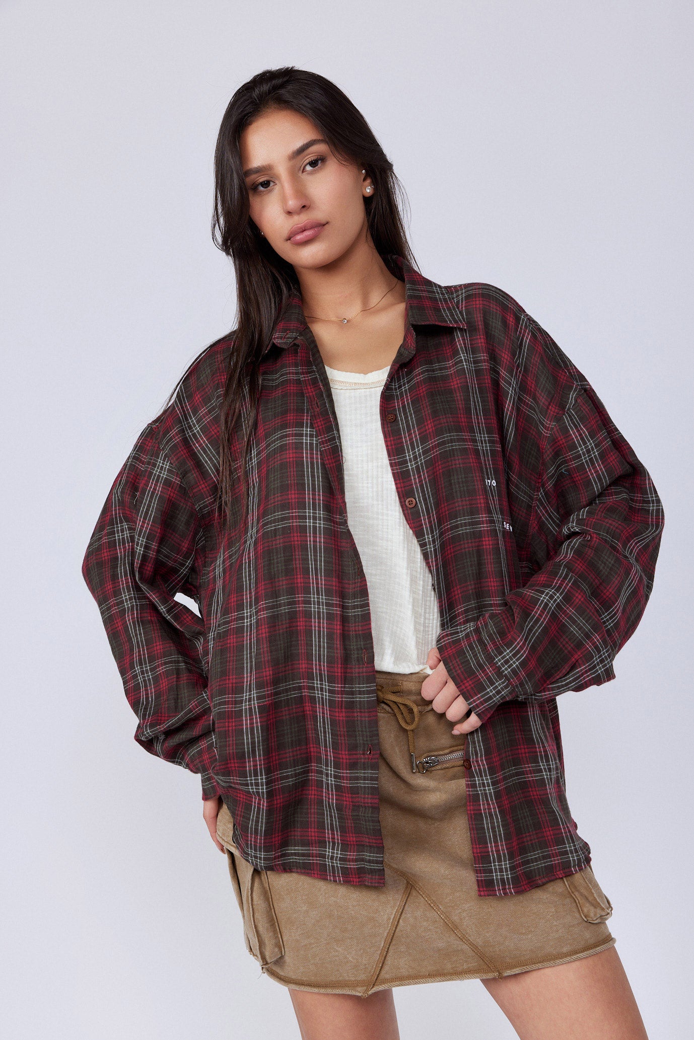 SEVEN checkered button-down shirt