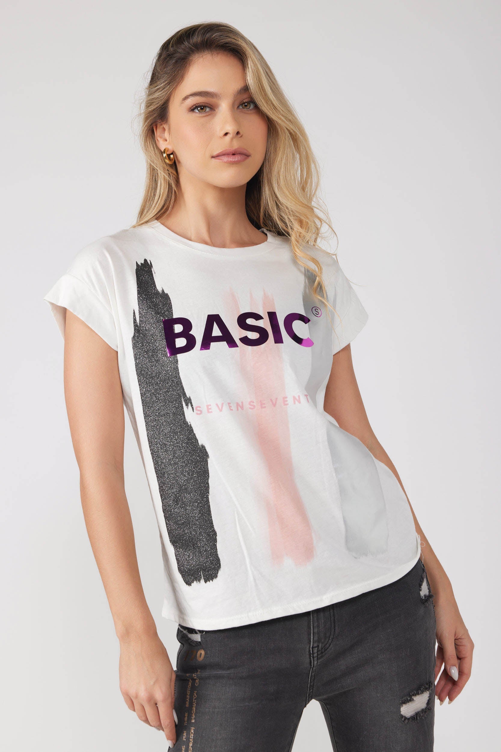 BASIC print T-shirt