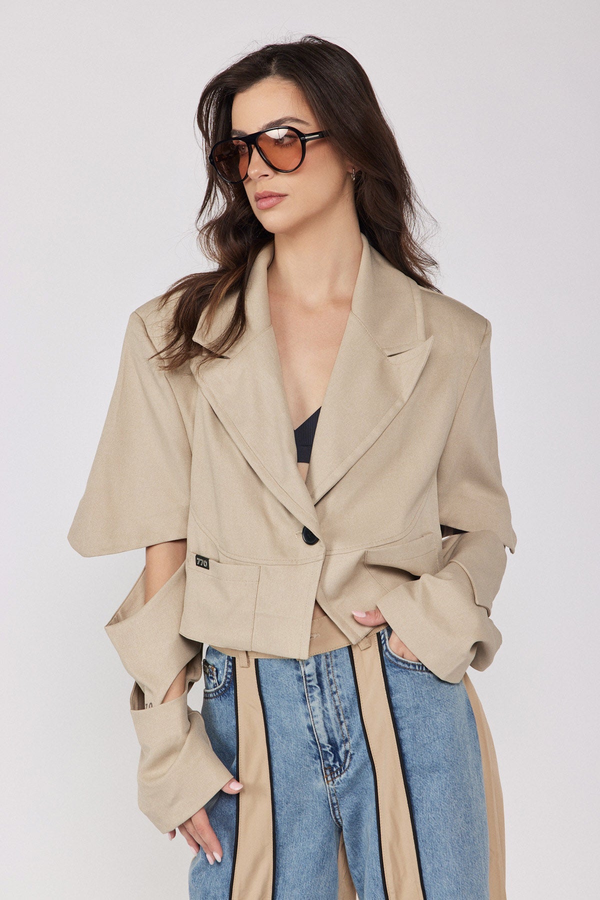 Blazer jacket with openings 770