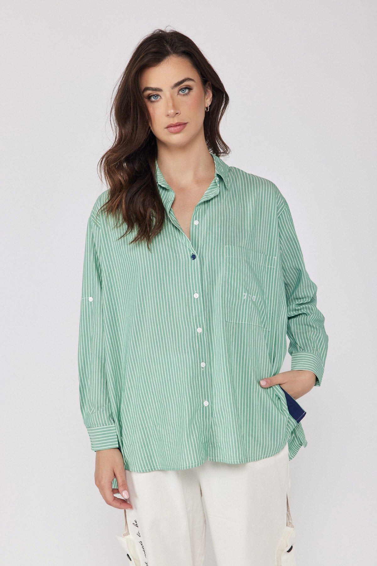 SEVEN striped button-down shirt