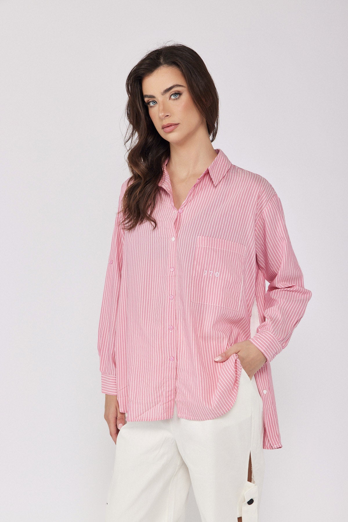 SEVEN striped button-down shirt