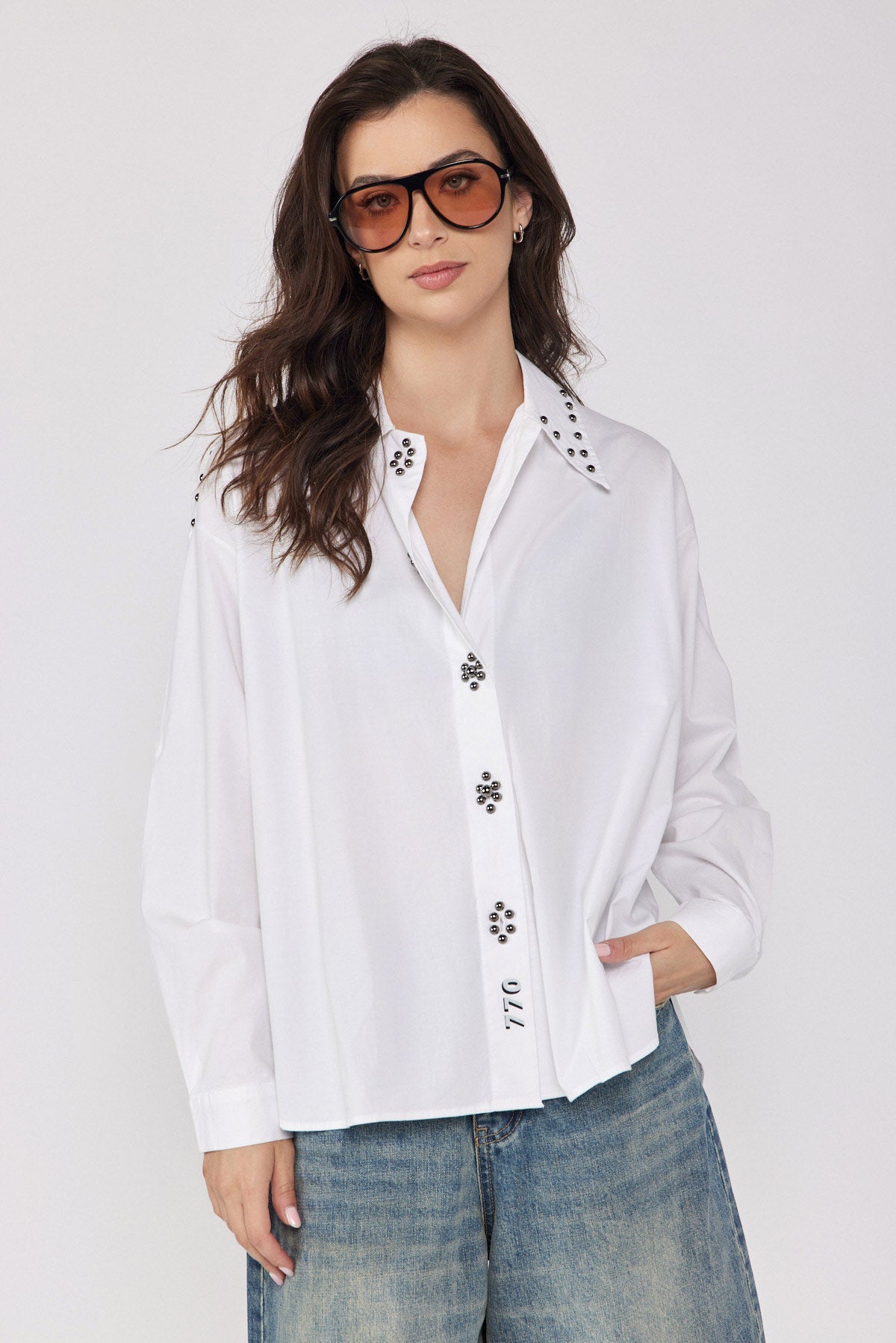 Studded button-down shirt 770
