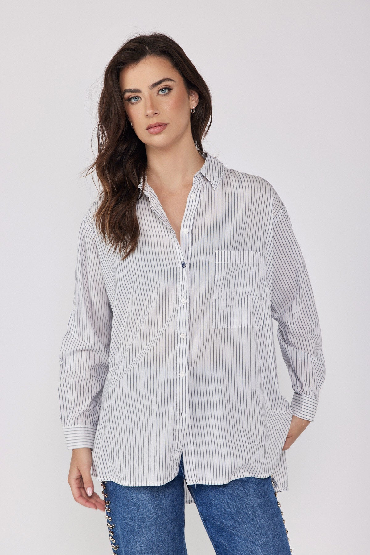 SEVEN striped button-down shirt
