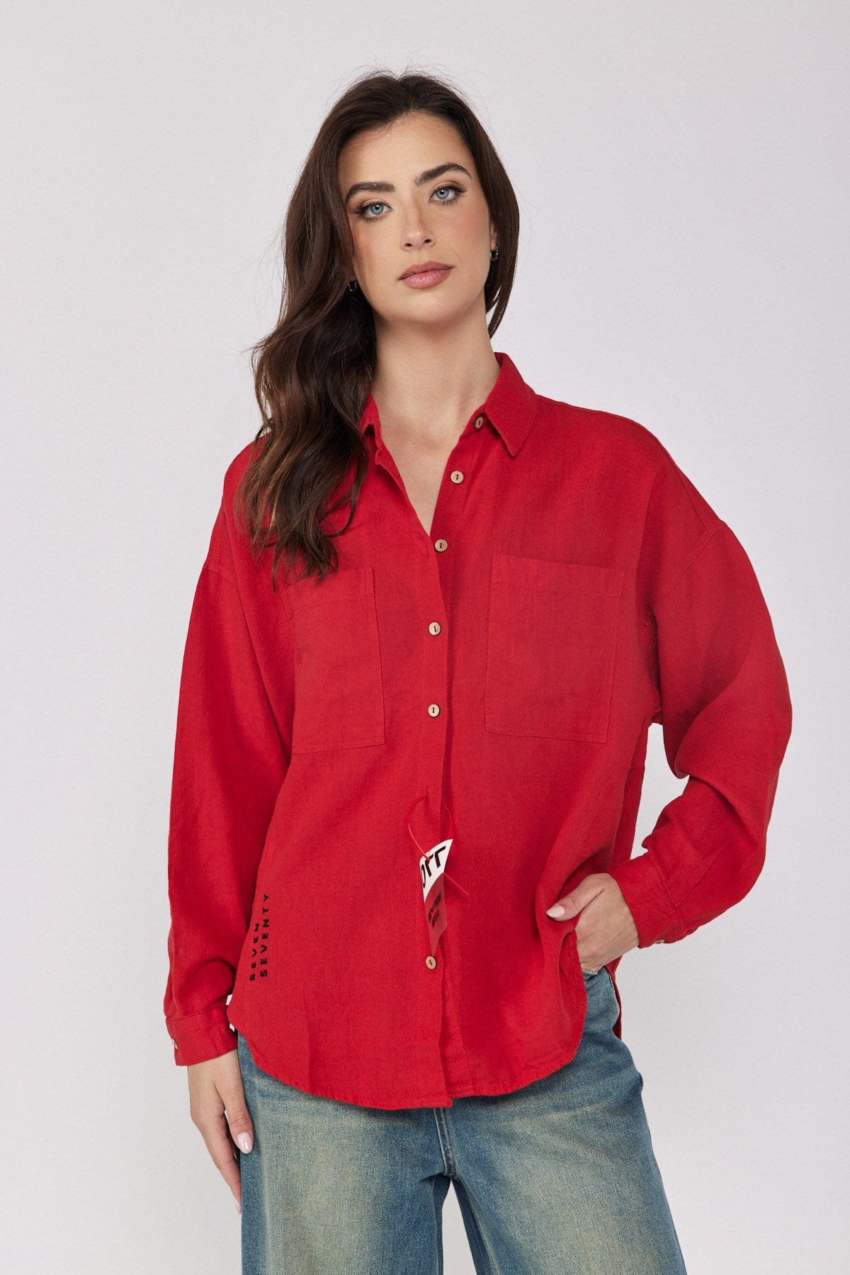 SEVEN pocket button-down shirt