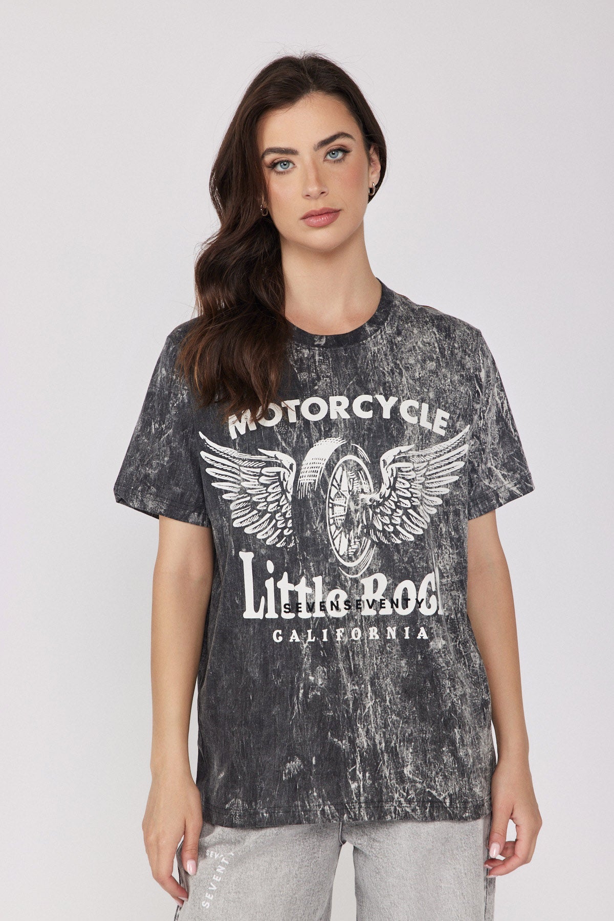 MOTOR print wash T-shirt