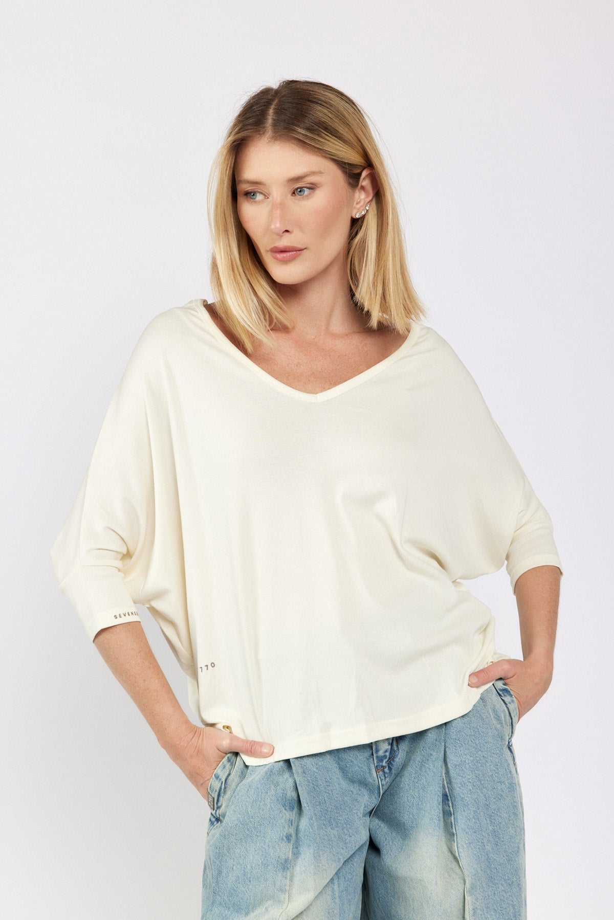 Basic Rib Batwing Shirt 770