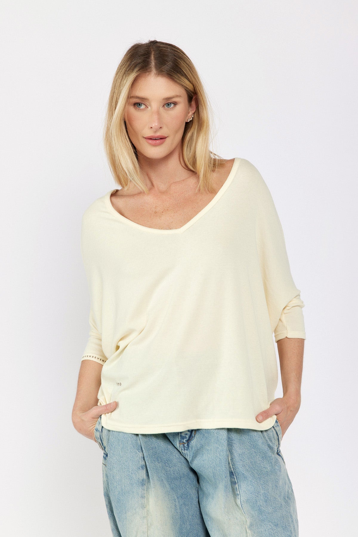 Basic Rib Batwing Shirt 770