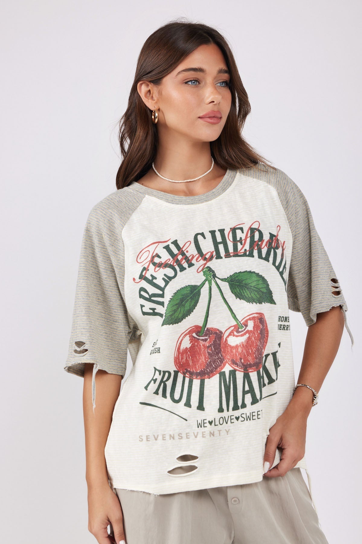 CHERRY Ripped T-Shirt