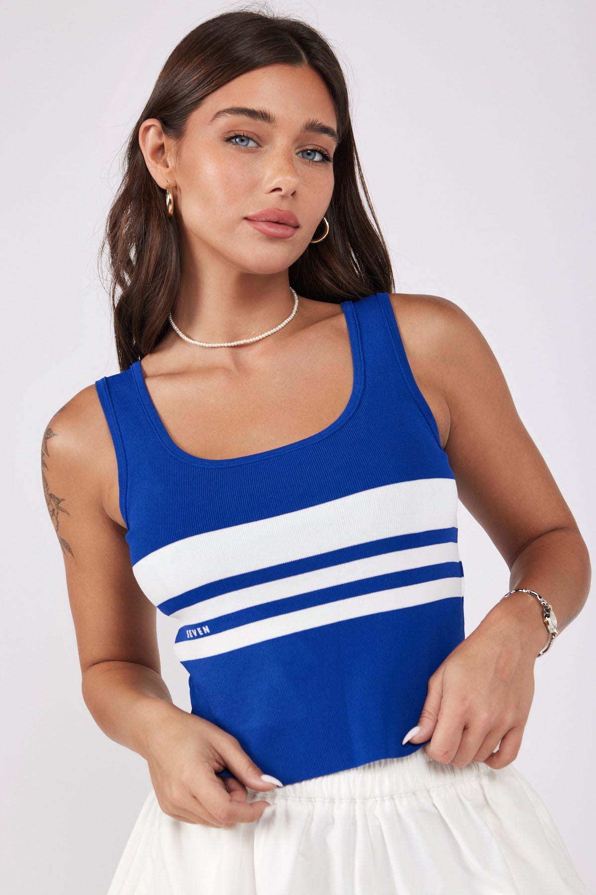 SEVEN Cropped Knit Tank Top