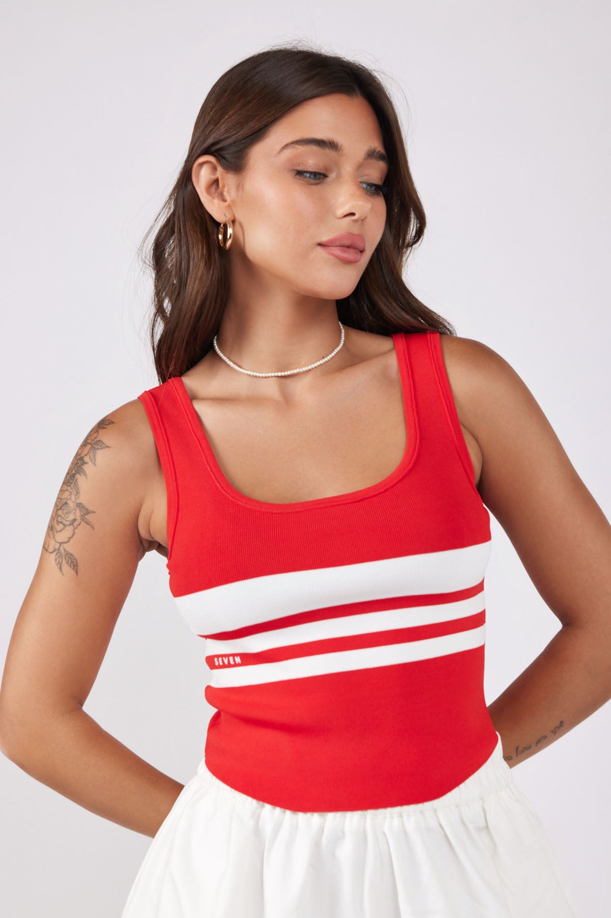 SEVEN Cropped Knit Tank Top