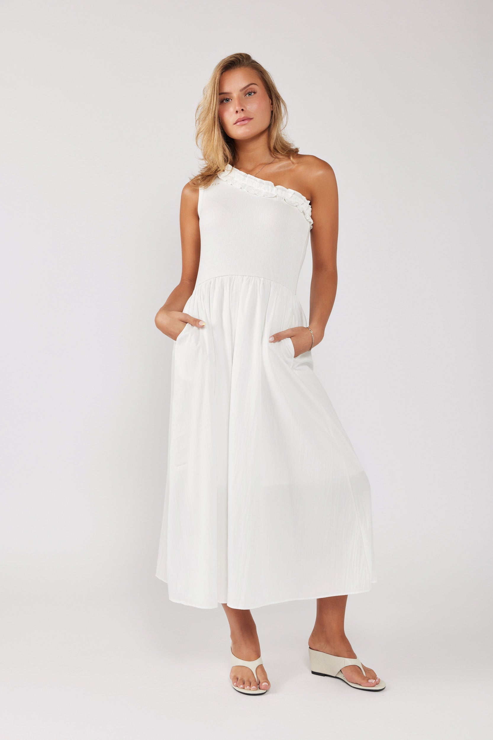 SEVEN Asymmetrical Shoulder Dress