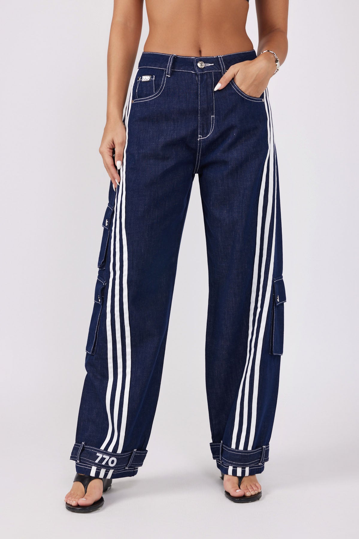 SEVEN Striped Cargo Jeans