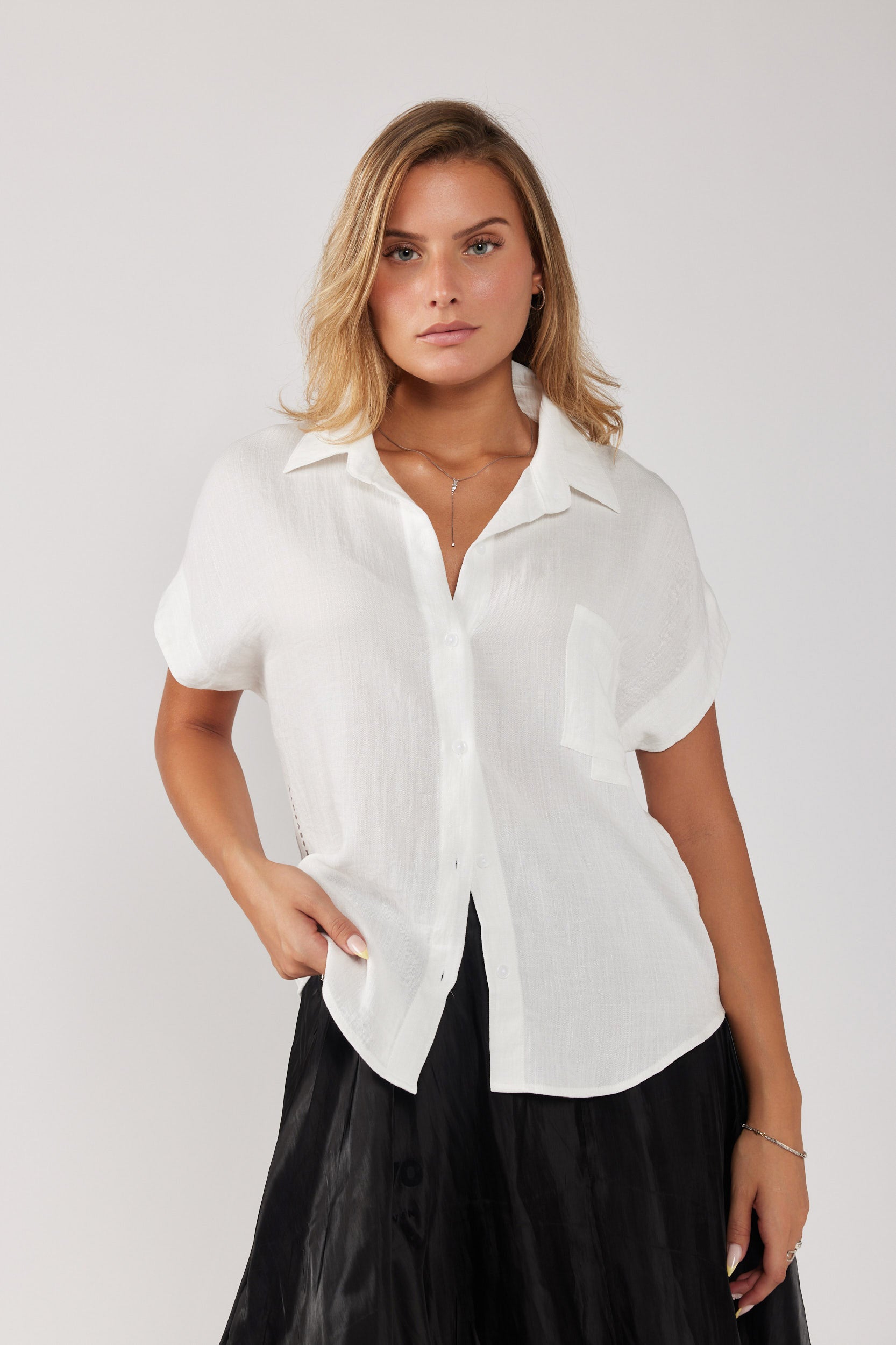 SEVEN linen button-down shirt