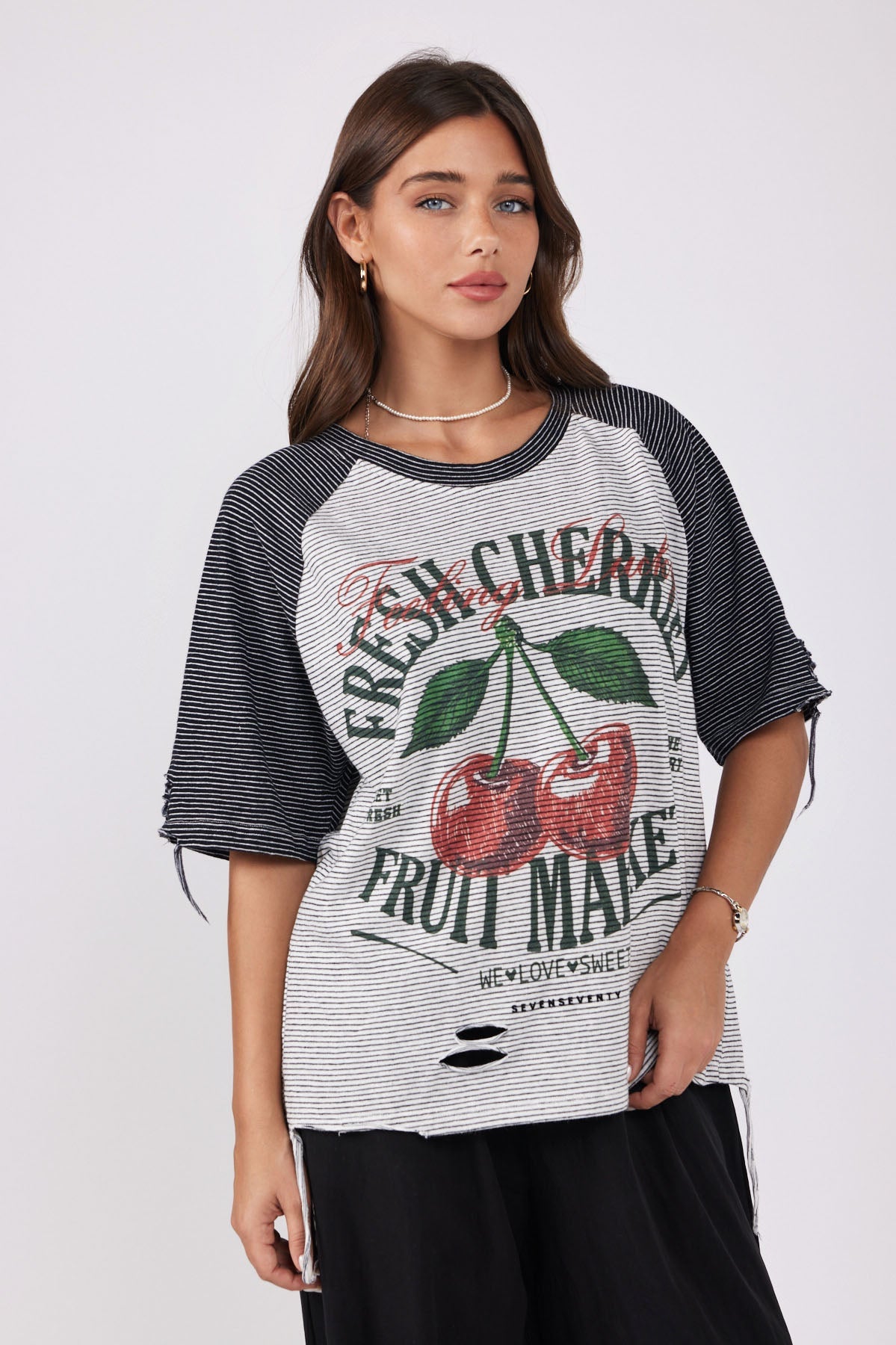 CHERRY Ripped T-Shirt
