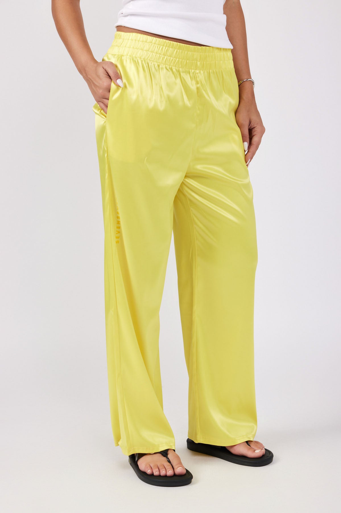 SEVEN straight-leg satin pants