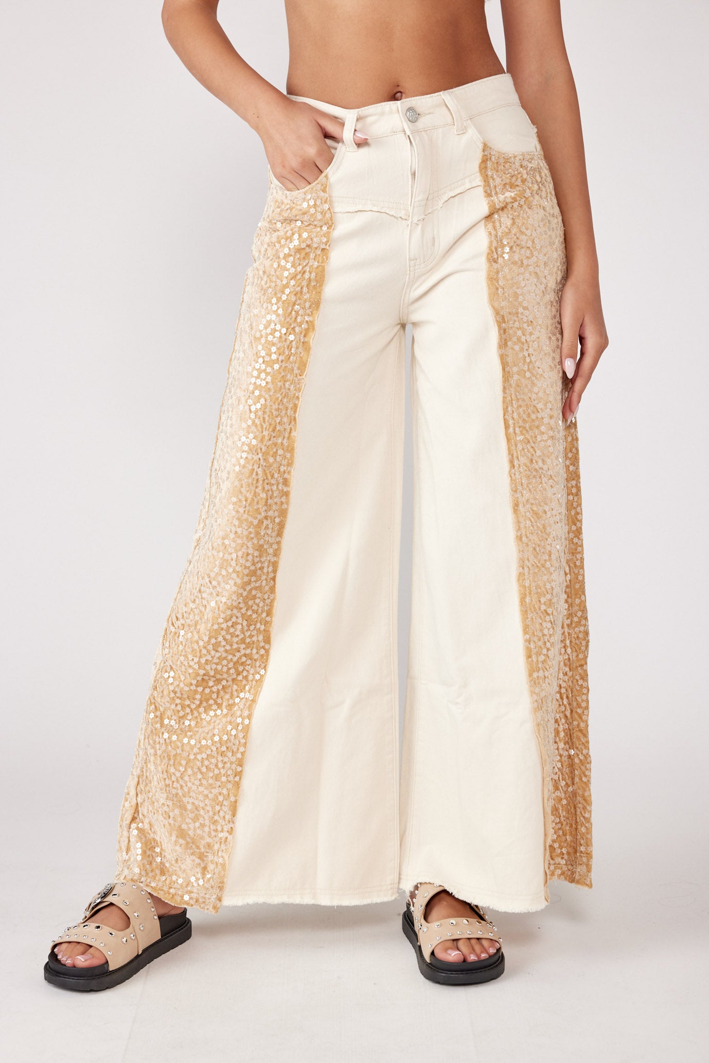 STREET GLAM sequin flared pants