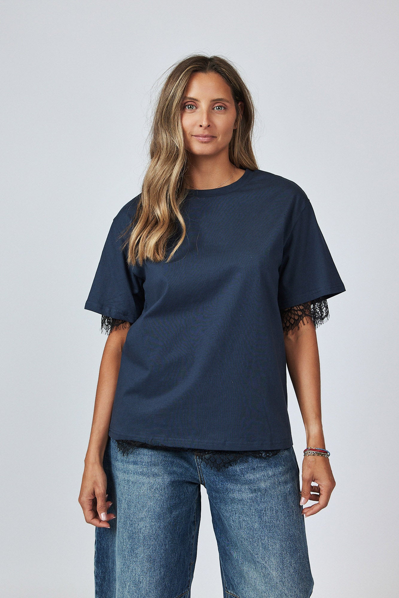 Lace-lined shirt