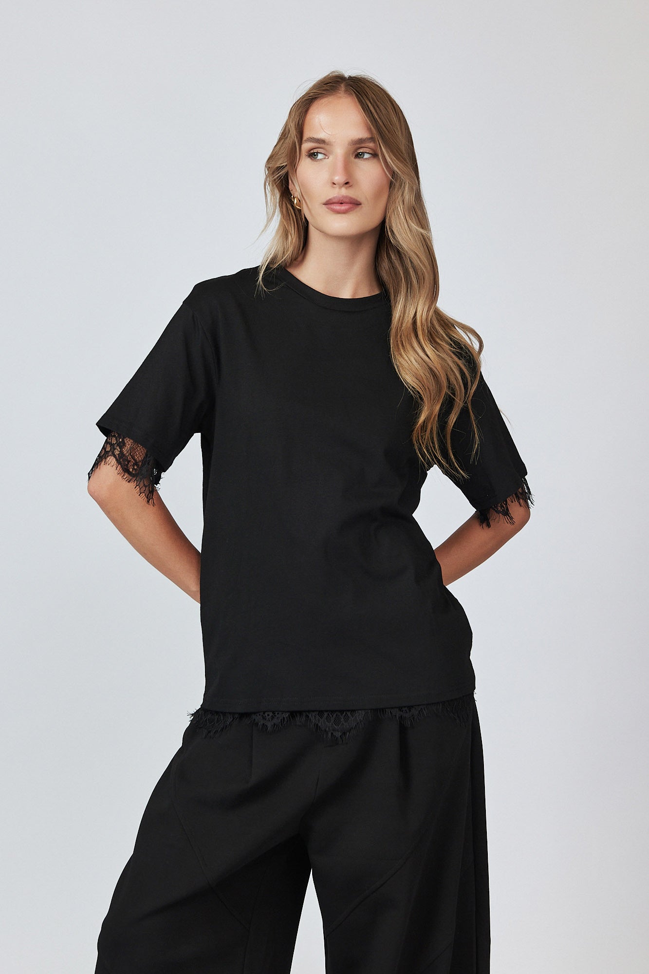 Lace-lined shirt