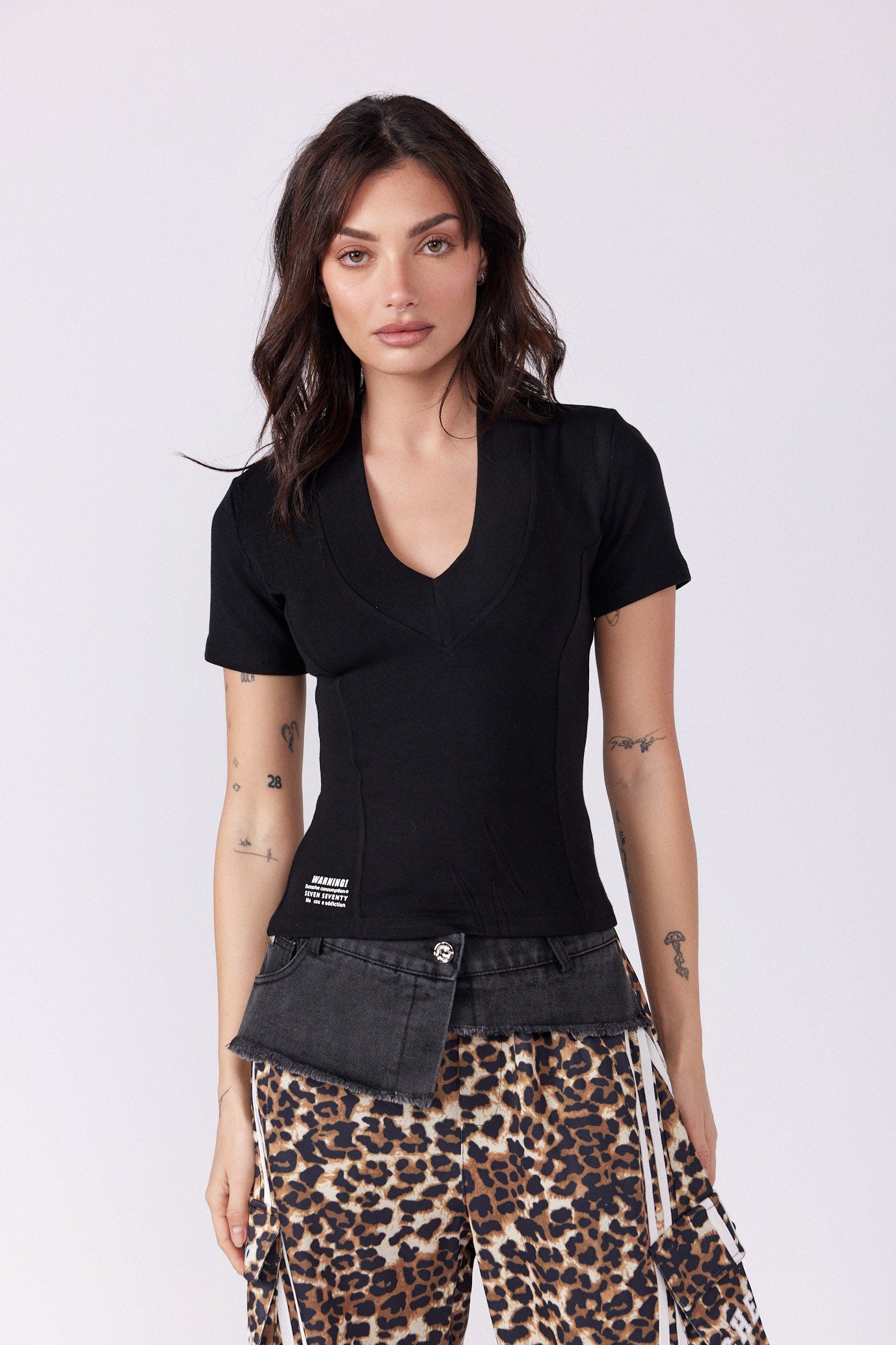 WARNING V-neck T-shirt