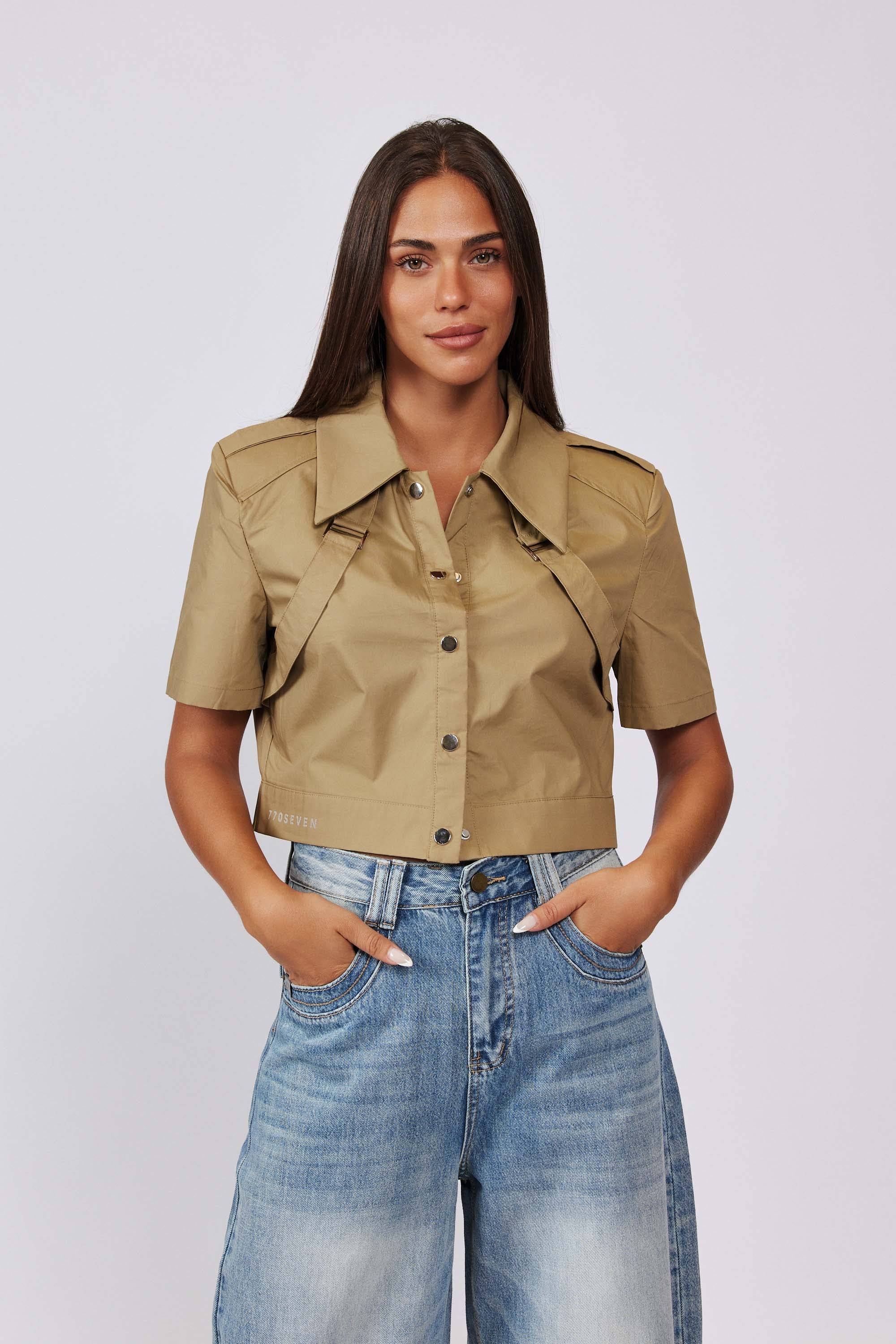 Cropped strap jacket