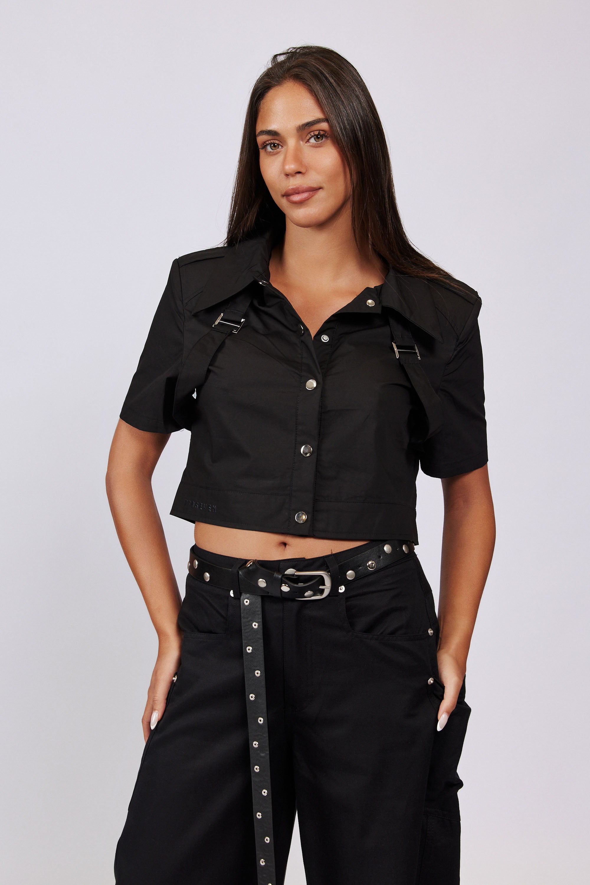 Cropped strap jacket