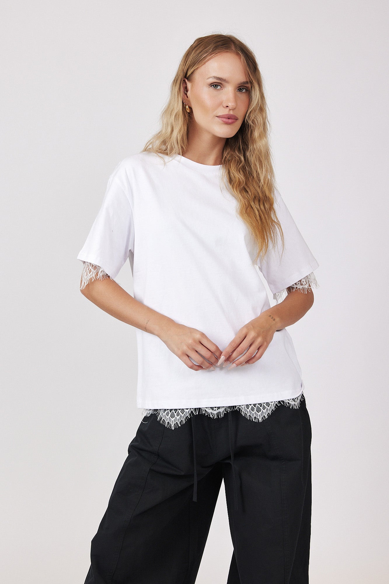 Lace-lined shirt