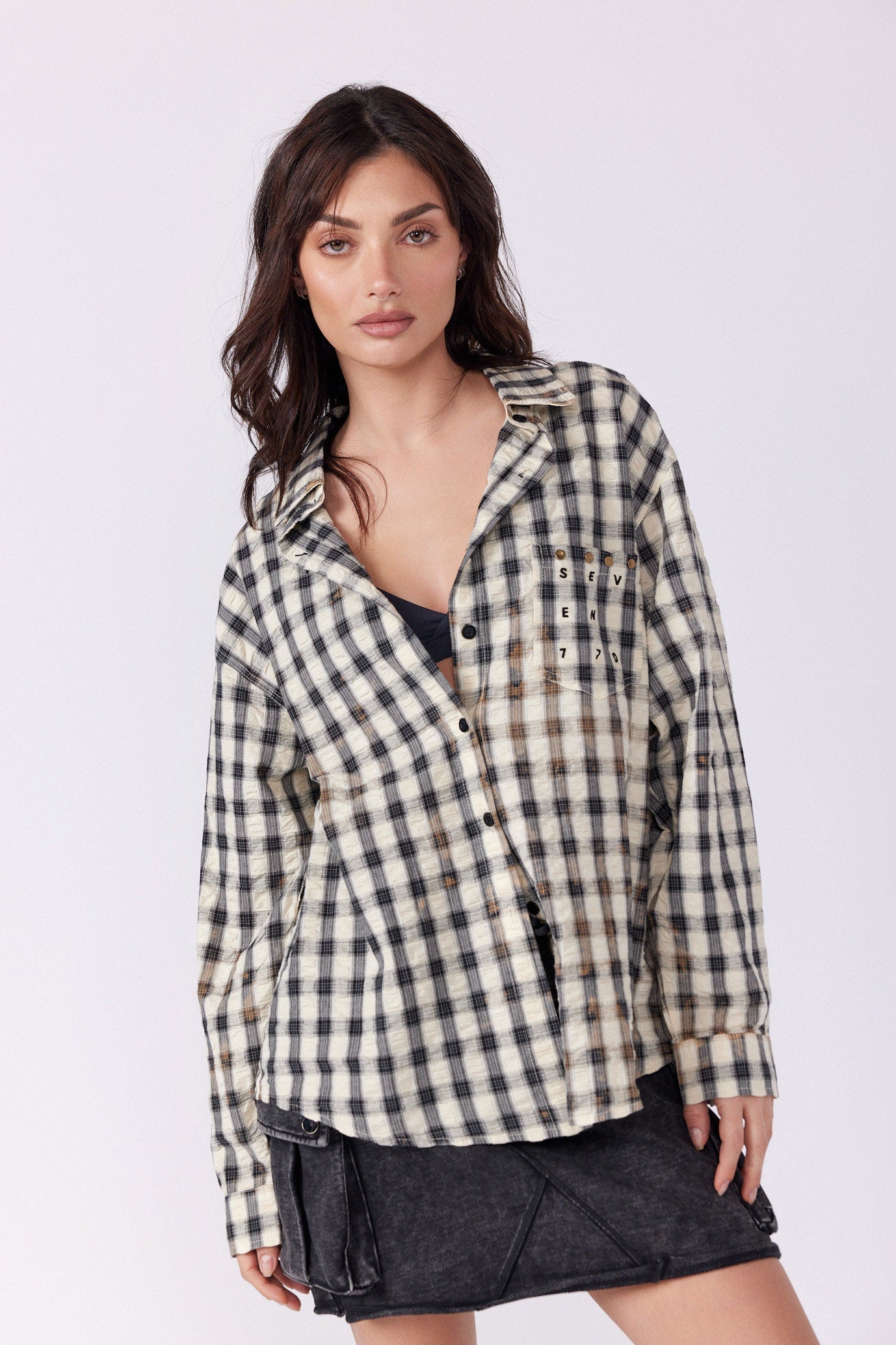 Checkered button-down shirt 770