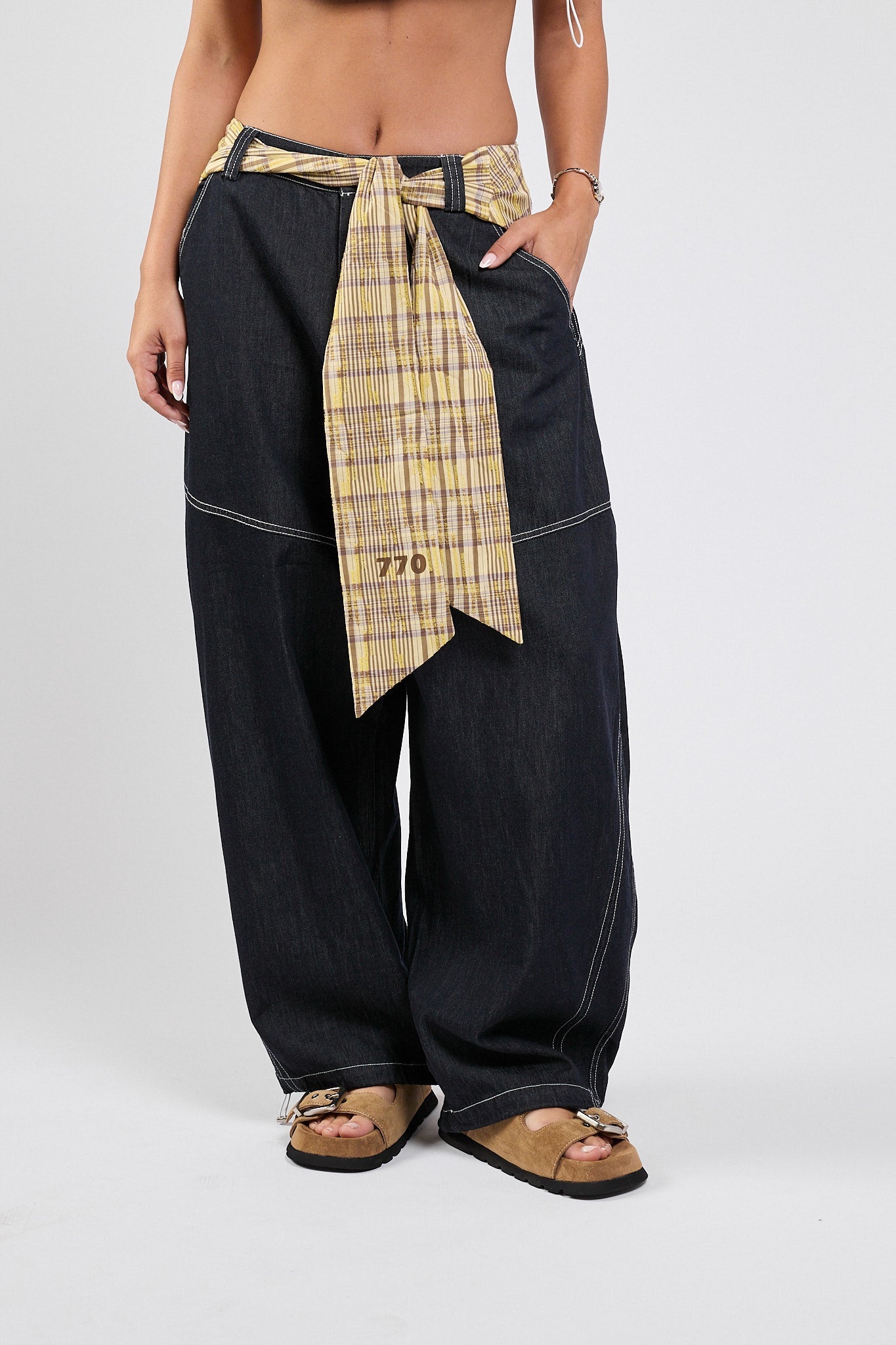 Jeans with tie belt SEVENTY