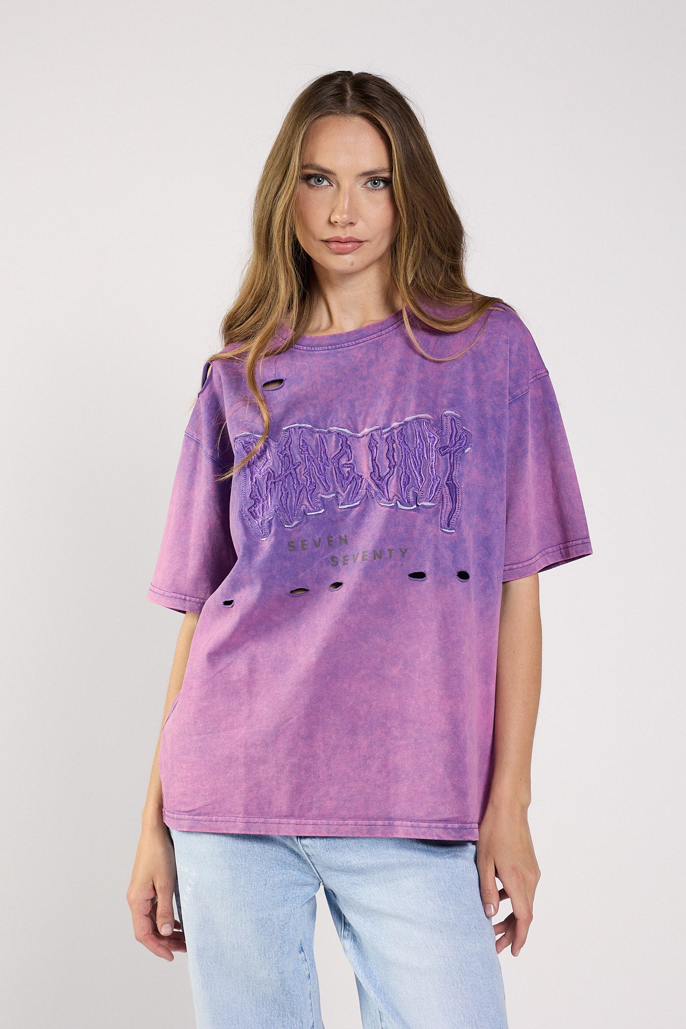 Wide-leg washed ripped T-shirt STREET