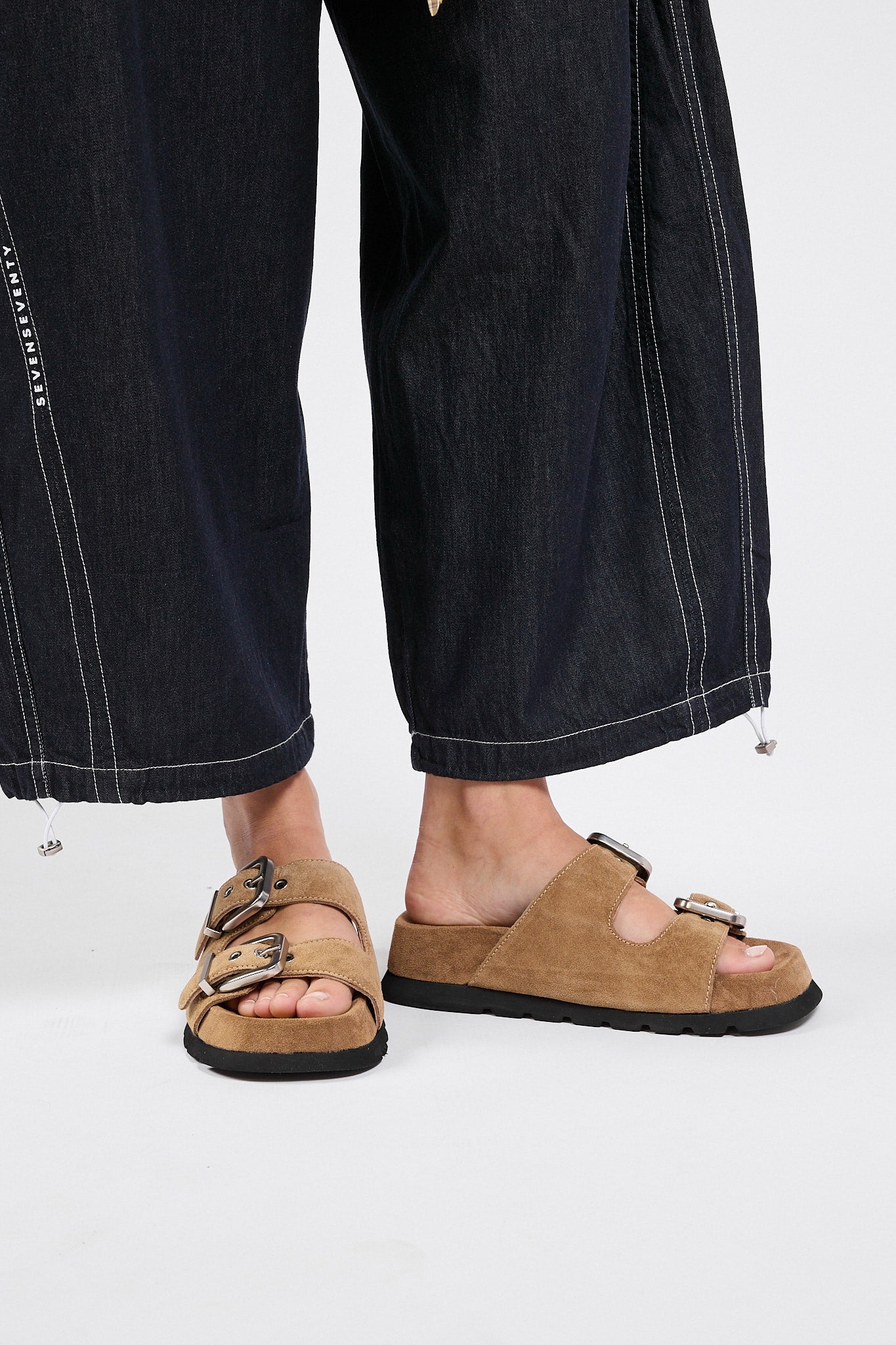 SEVEN suede strappy flip-flops