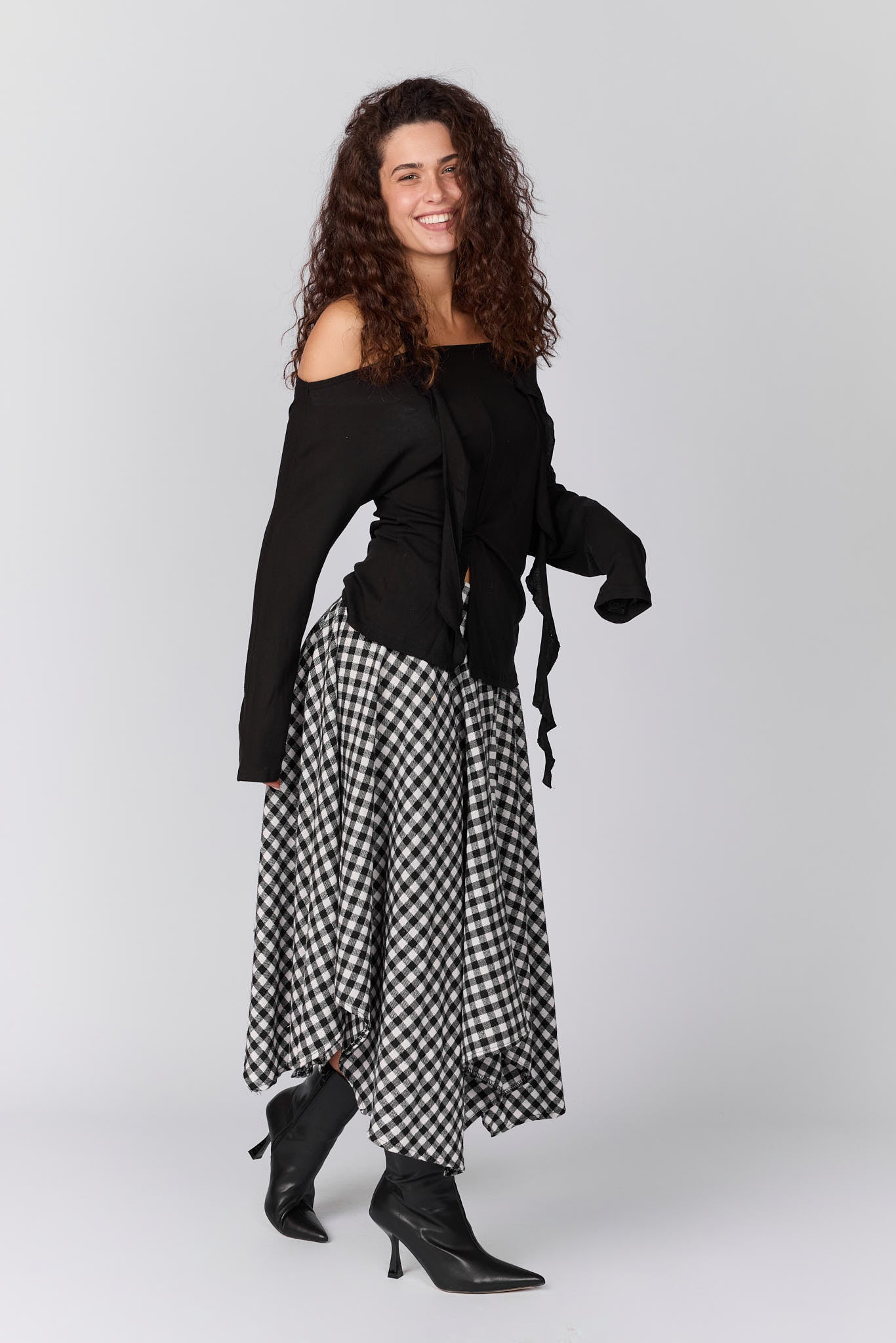 Asymmetrical plaid skirt – seven770