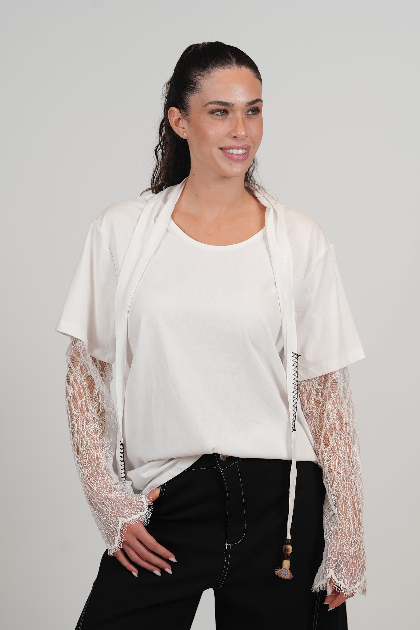 חולצה שילוב תחרה