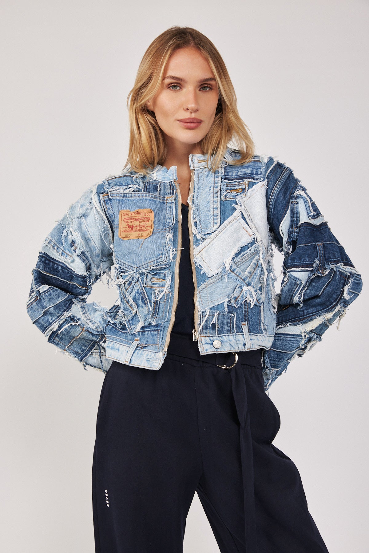 ג'קט ג'ינס טלאים