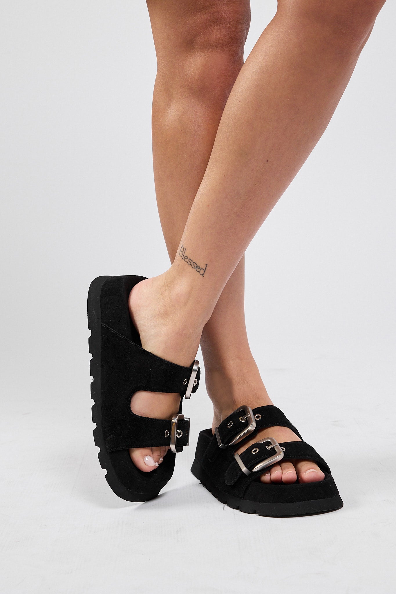 SEVEN suede strappy flip-flops