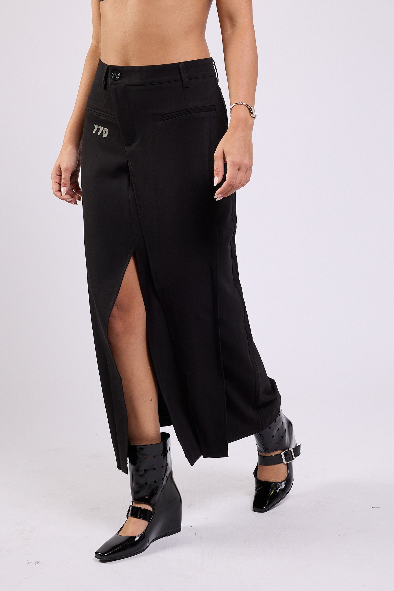 Tailored Envelope Maxi Skirt 770