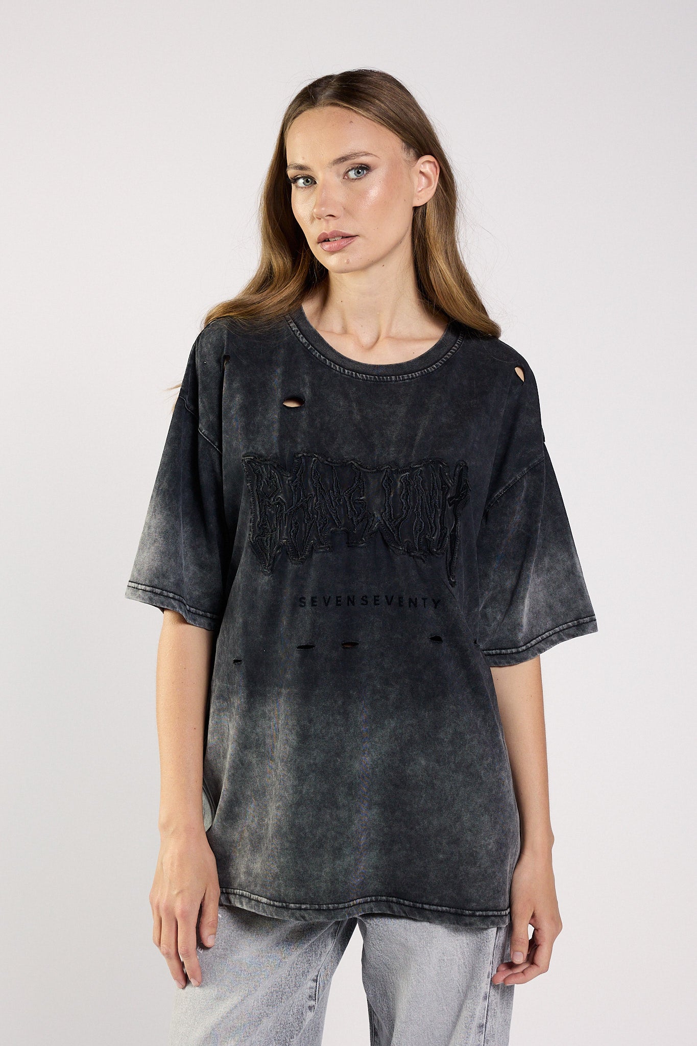 Wide-leg washed ripped T-shirt STREET