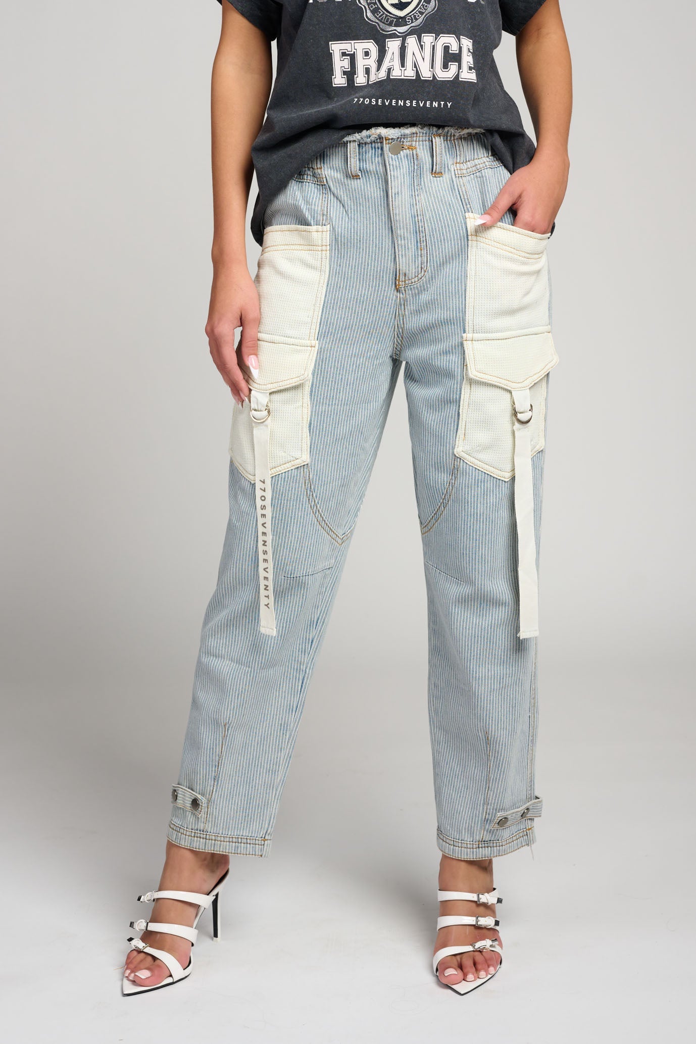 SEVEN striped jeans with pockets