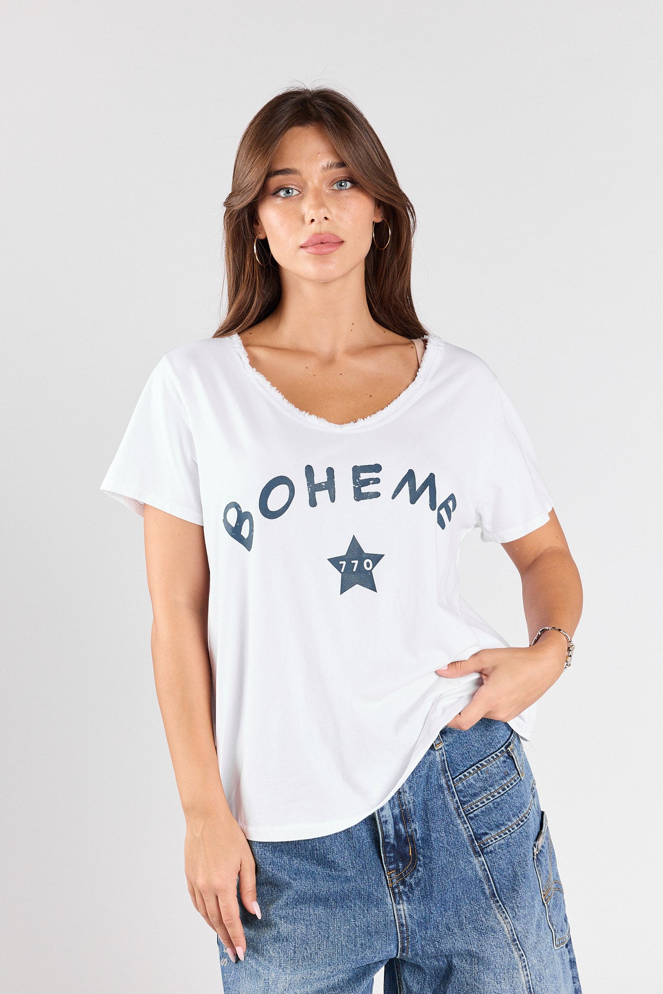 BOHEME ruffled finish T-shirt