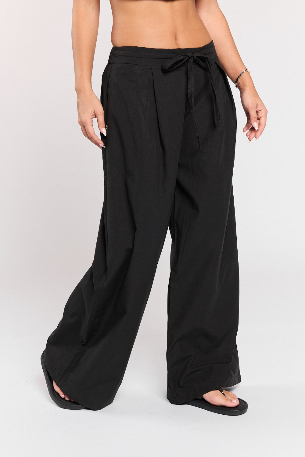 Drawstring flared pants 770