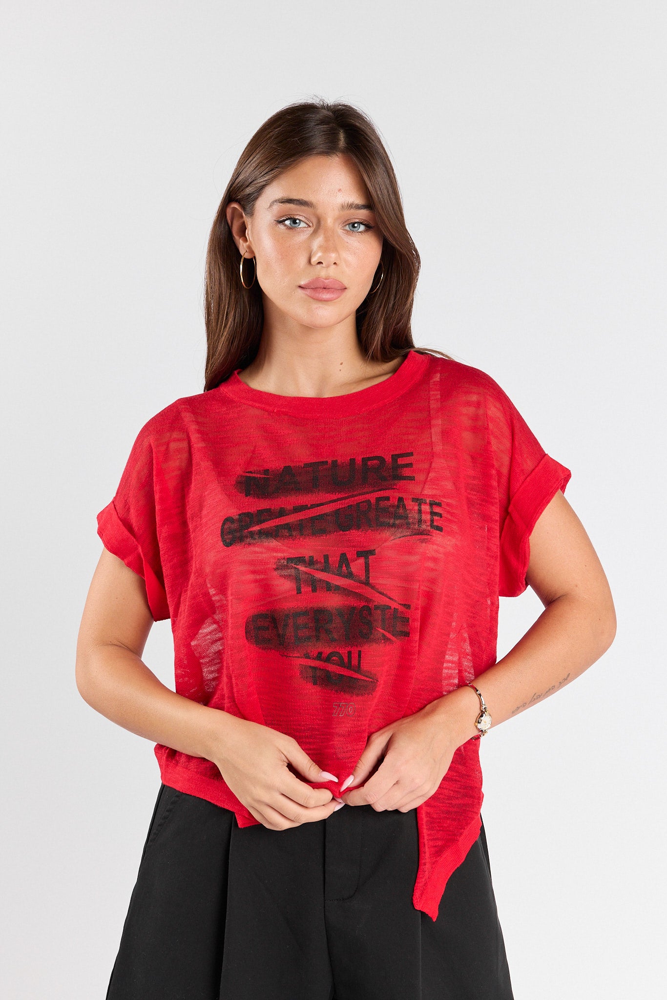 NATURE transparent asymmetrical blouse