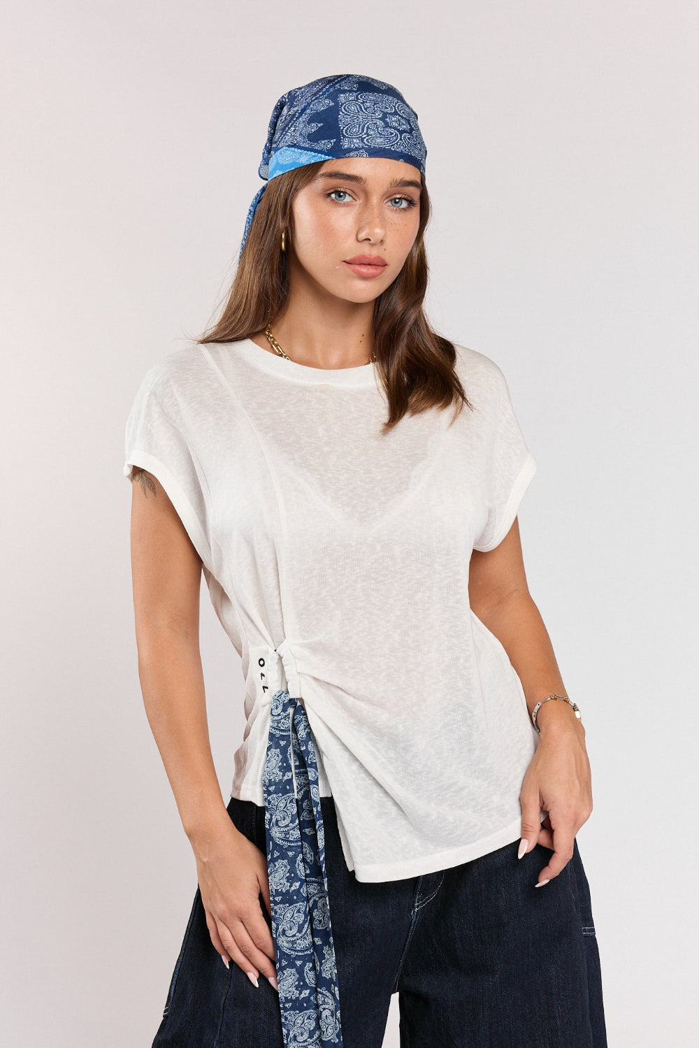 SEVEN bandana-tied sleeveless shirt