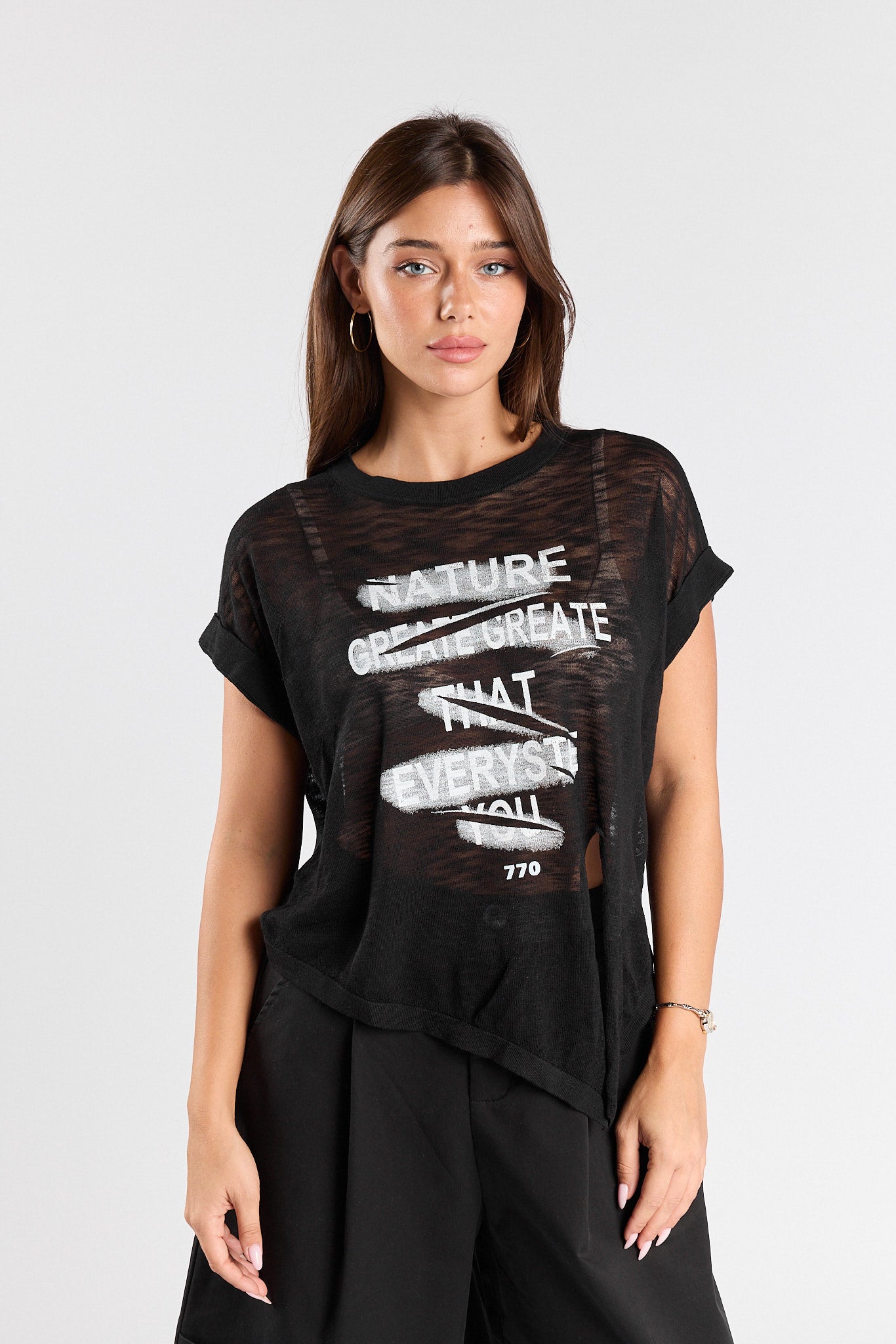 NATURE transparent asymmetrical blouse