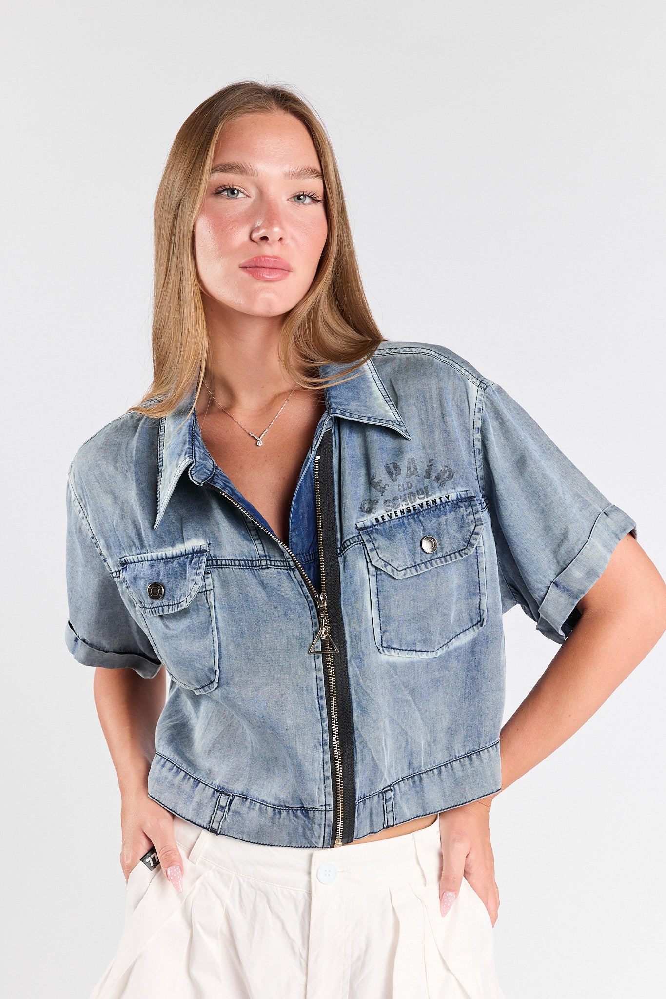 BETTER short denim shirt