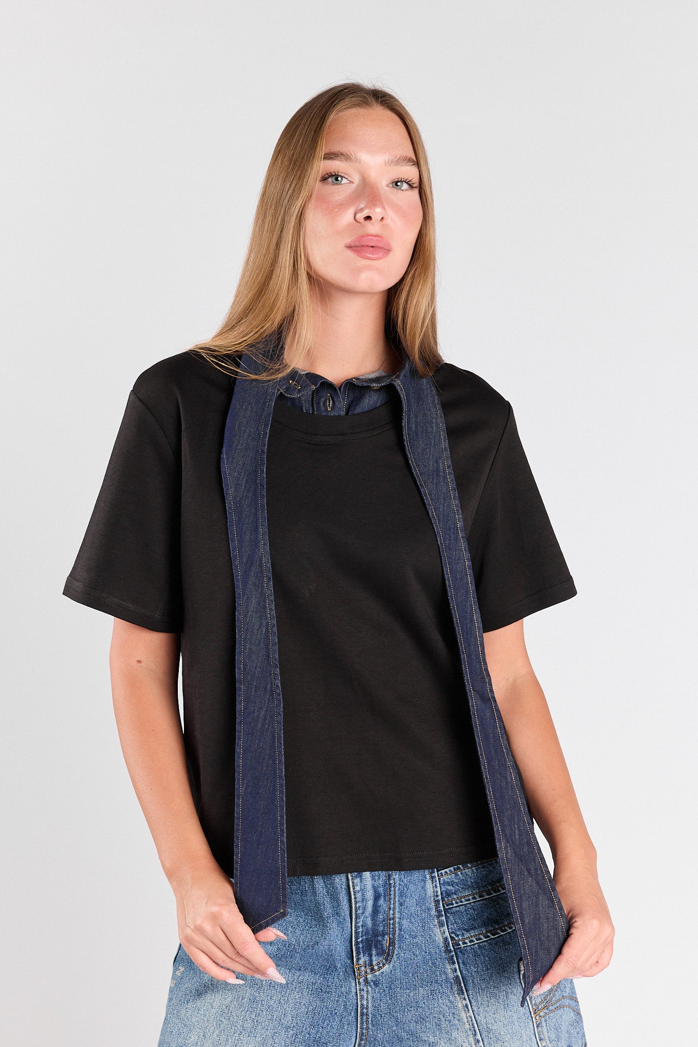 SEVEN tie combination T-shirt