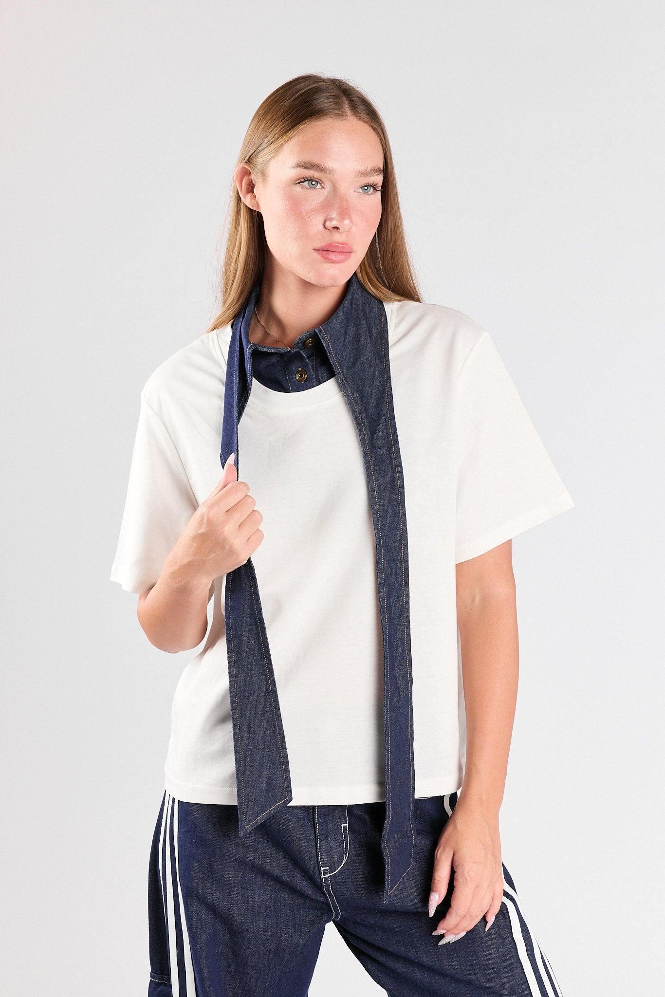 SEVEN tie combination T-shirt