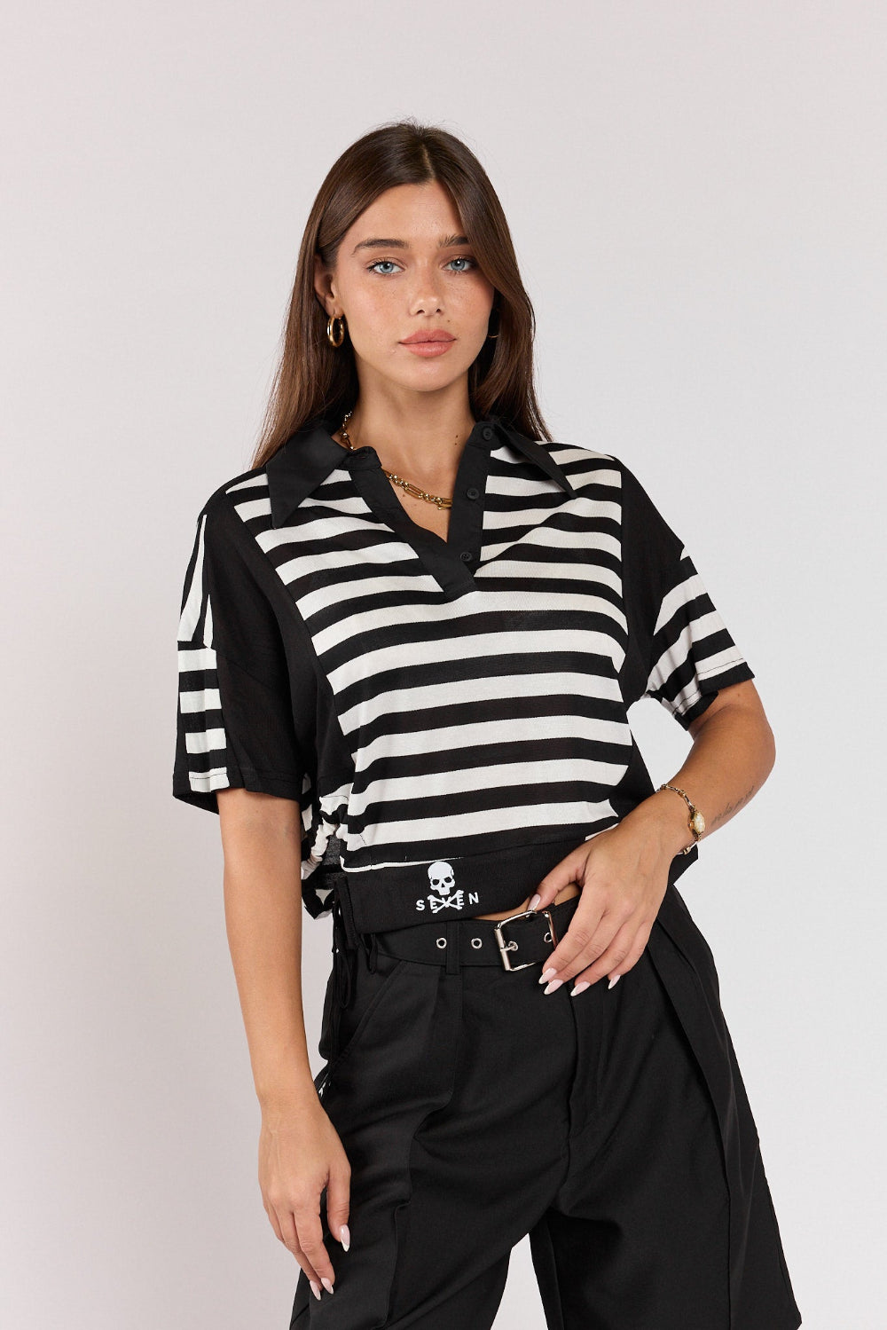 SKULL side-shrink polo shirt