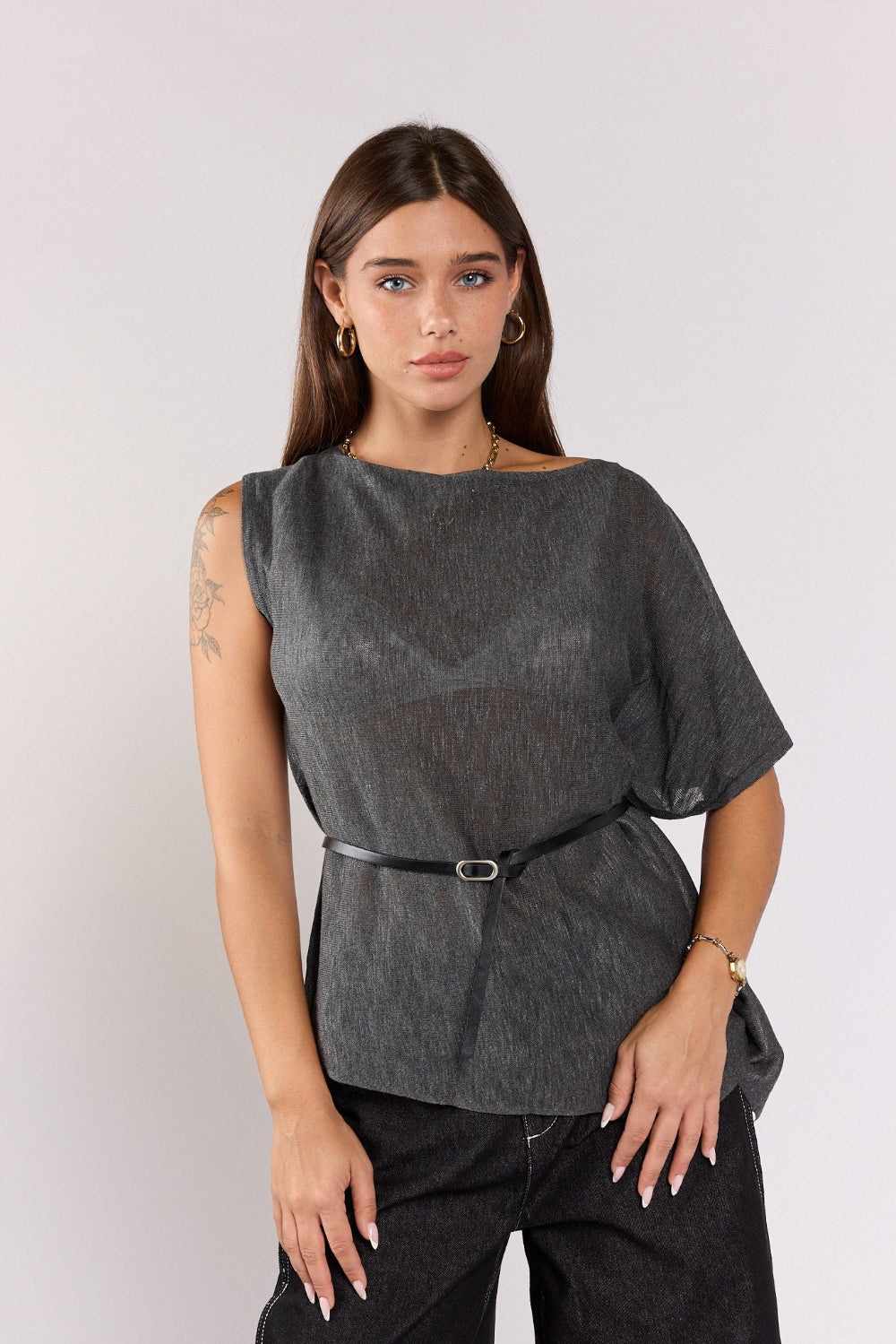 Asymmetrical button-down shirt SEVEN