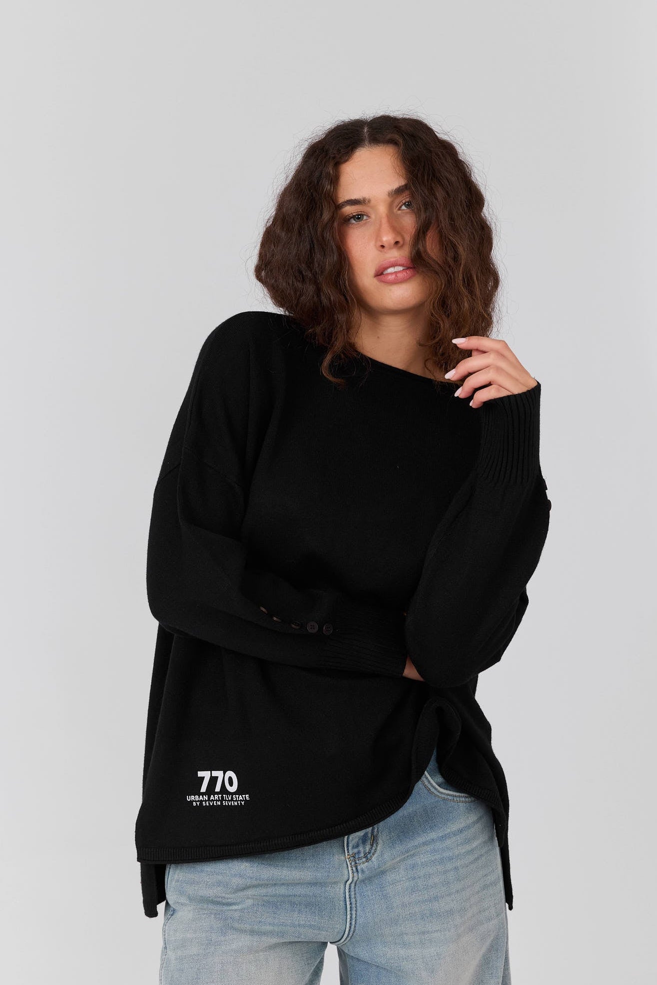 חולצת סריג כפתורים